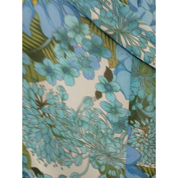 Norton McNaughton Skirt Size 8 Midi Lined Blue Floral Trumpet - Flowy- Front Tie - Picture 4 of 16